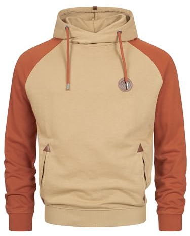 Indicode Herren INRowland Sweatshirt mit Kapuze | Hoodie Kapuzenpullover für Männer Cornstalk, S