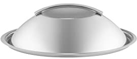 Eva Trio | Gewölbter Deckel 24 cm Edelstahl | Die gewölbte Form des Deckels schafft zusätzlichen Platz in Topf und Pfanne | Brushed steel