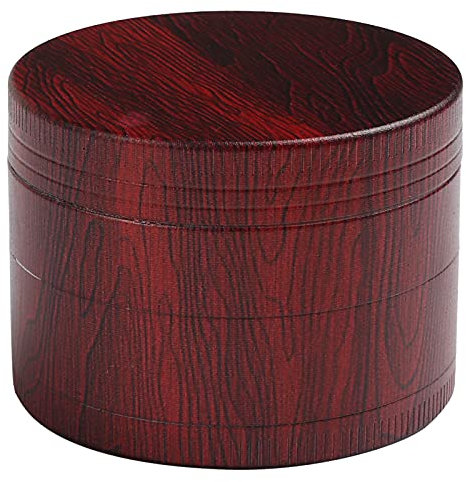 Golden Bell Grinder 2 inch Spice Grinder 4 Layers Zinc Alloy Grinder (Wood Color)