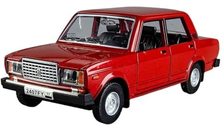 YCNXEB Miniatur Modelle 1 24 Für Lada 2105 Sedan Legierung Klassische Auto Modell Diecast Metall Fahrzeug Auto Modell Sound Und Licht Sammlung Originalgetreue Nachbildung(Rot)