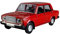 YCNXEB Miniatur Modelle 1 24 Für Lada 2105 Sedan Legierung Klassische Auto Modell Diecast Metall Fahrzeug Auto Modell Sound Und Licht Sammlung Originalgetreue Nachbildung(Rot)