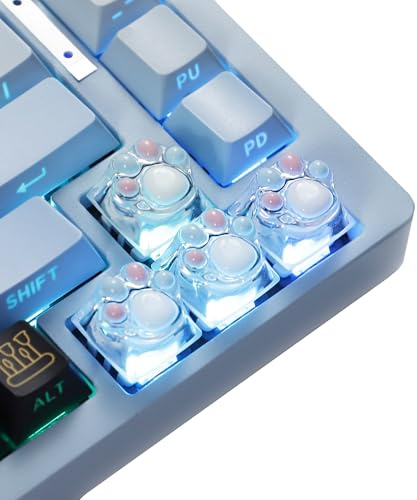 YMDK Cat Claw Personality Keycap ESC Key Shine Through Resin Arrow Keys Cute Creative Keycap for MX Mechanical Keyboard