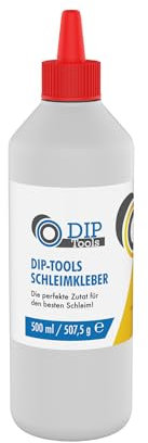 DIP-Tools Schleimkleber 500ml, Kinder PVA Bastelkleber auf Wasserbasis, transparent geruchslos & leicht auswaschbar, Kinderkleber Schleim Slime Kleister Glue Leim Kleber Klebstoff Basteln Kunst Schule