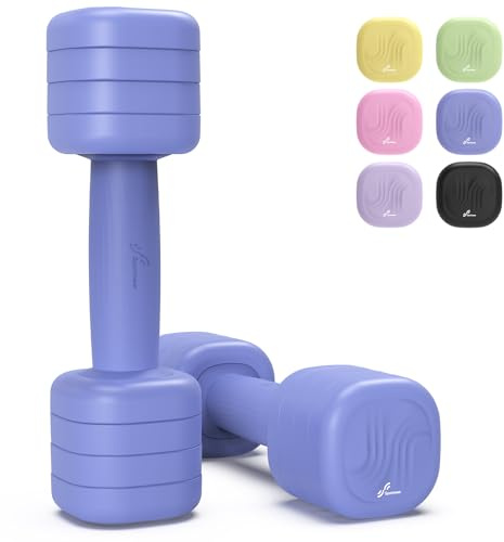 Sportneer Hanteln Frauen Set Verstellbare, Hanteln zu je 2,5 kg oder 5 kg | 2er-Set Kurzhanteln Gewichte mit rutschfestem TPU-Griff, 4 bzw. 5 Gewichtsstufen für Zuhause Home Gym & Krafttraining