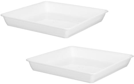 UPKOCH 2 Sottovasi Quadrati per Piante 1376 Pollici di Plastica per Vasi da Fiori Vaschetta -Acqua per Vasi Fioriere da Giardino Bianchi