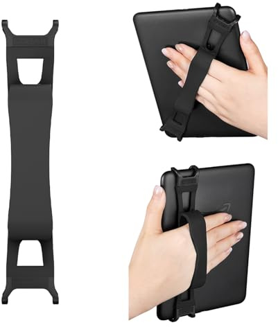 CoBak Secure Hand Strap for Kindle and Tablets - Versatile and Lightweight Finger Grip Holder for 6-7.5 Kindle, for Kobo, for Lenovo, for Sony E-Book Tablet - High Elasticity, Black