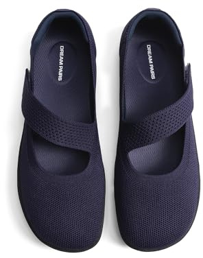 DREAM PAIRS Women's Mary Jane Ballet Flats Barefoot Knit Wide Toe Box Arch Support Flat Shoes for Women Dressy Casual Office Business Work Travel Walk,Size 8.5,Navy,SDFA26004W