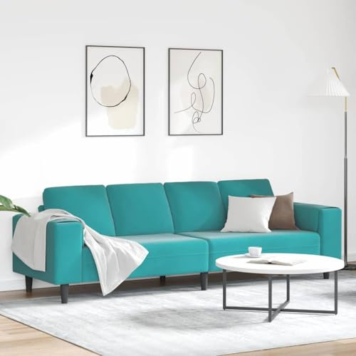 QUAHEAS Modernes Wohnzimmer Sofa Türkis, 250x188x76 cm Eckcouch, L-Form Sektionalschlafsofa, strapazierfähiges Polyester, Bequeme Polsterung für 4 Personen