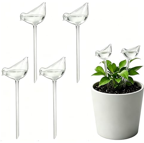 4 Pcs Plant Watering Globes, Self Watering Plant Spikes, Self-Watering Plant Feeders Drip Water System, Water Plants While Away for Indoor Outdoor Plants