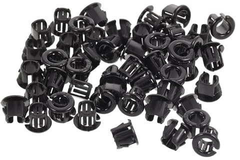 ROMISBABA Douille à Pression Ronde Noire en Pa66, Protège Câble Électrique, Facile à Installer, Portable, Lot de 50 Pièces pour Protection Fil en Industrie