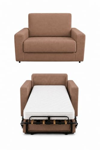 Baldiflex - Divano Letto 2 in 1 con Materasso Singolo 70x190 cm Ortopedico, Maragià, Prontoletto RICHIUDIBILE 1 Posto con Rivestimento SFODERABILE e Lavabile, Rosa Antico