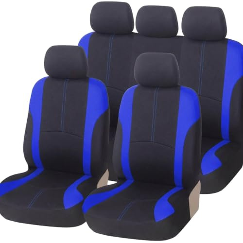 9 Stück Auto Sitzbezüge für VW Polo VI V IV III II I Mk 6 5 4 3 (Type AW 6C 6R 9N3 9N 6N2 6N 86C 2F 86) | Atmungsaktiv Vordersitze Rücksitze Autoschonbezüge Autoinnenraum Schonbezüge Allwetter Verschleißfest