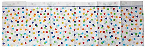 Rainbow Polka Dots Rectangular Plastic Table Cover (137cm x 213cm) 1 Piece - Vibrant & Durable Tablecloth for Parties and Events, 84 x 54