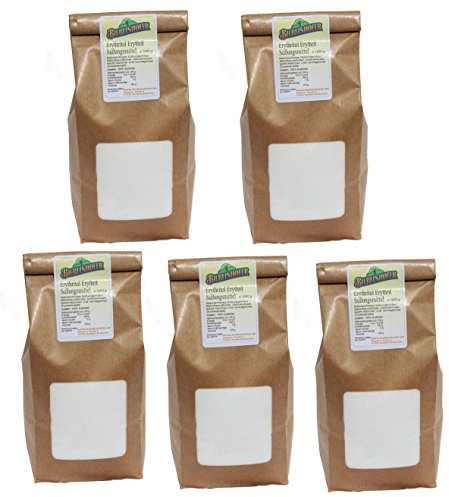 Erythritol Erythrit Premium Zuckerlos kalorienfrei, vegan 5 x 1 kg = 5 kg,