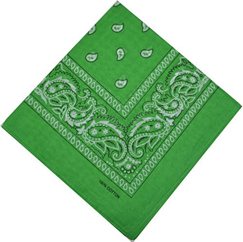 Bandana Halstuch Bikertuch Nickituch Kopftuch Baumwolle Mundschutz Piratentuch Hellgrün