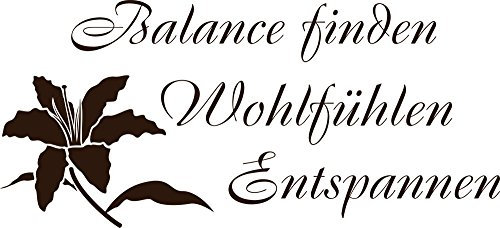GRAZDesign Wandtattoo Bad Sprüche Balance finden Wandaufkleber Bad Deko - 66x30cm / 080 braun