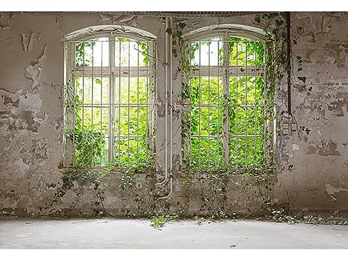 YongFoto 3x2m Vinyl Foto Hintergrund Verlassene alte ruinierte Industrieanlage Fotografie Hintergrund Kinder Fotostudio Hintergründe Requisiten 10ft