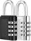 ZHEGE 4-Digit Combination Padlock, Durable & Secure Weatherproof Lock for Gym/School Lockers, Outdoor Fence/Gate/Shed/Garage (2 Pack, Black/Silver)