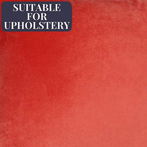 McAlister Textiles Coral Pink Matt Velvet Fabric by The Half Metre - All Plain Colours for Sewing Curtain & Upholstery Material 140cm Width