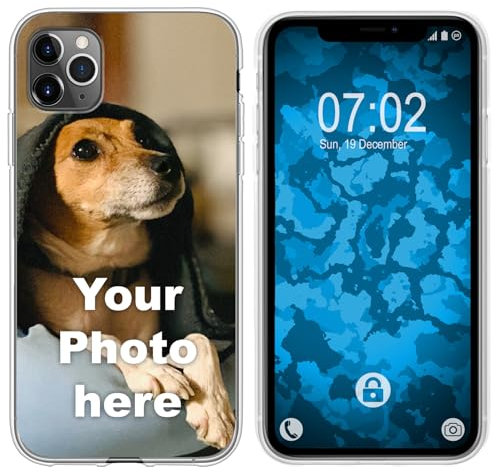 PhoneNatic Case kompatibel mit iPhone 11 Pro Max Personalisierte Handyhülle Clear zum selbst gestalten mit eigenem Foto