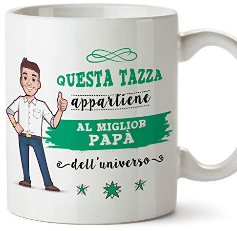 Mugffins papà Tazza/Mug – Questa Tazza Appartiene al Miglior papà dell'Universo v 2.0 - Idea Regalo Festa del papà/Tazza Miglior papà in Ceramica. 350 ml