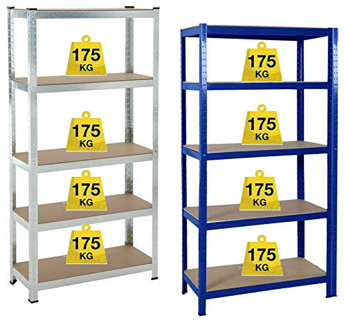 Blau Schwerlastregal 170 x 75 x 30 cm Lagerregal 5 Böden metall Regal Max. Belastbarkeit für jedes Fach 175kg