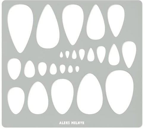 Aleks Melnyk #151 Metallschablone für Schmuck, Ohrring, Tropfen, Ausschnitte, Lapidarium-Schablone Cabochons, Tränen, Schmuckherstellungsvorlagen, Armbänder, Ohrringe, Tropfenmuster, Zeichnungsvorlage