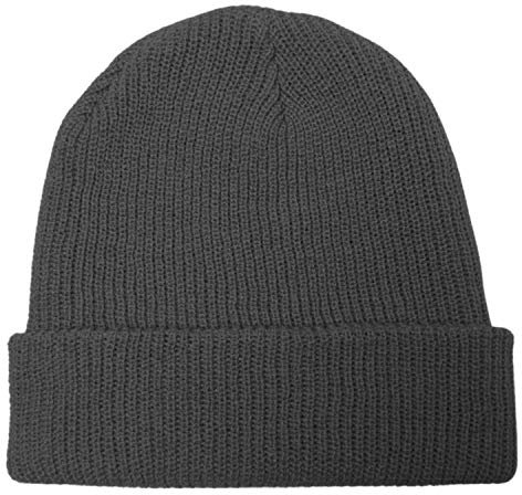 GO HEAVY Herren Basic Winter Strickmütze Dunkelgrau