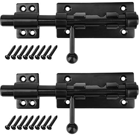 TSSS Slide Gate Latch Bolt with Padlock Hole,160 x 45mm,304 Stainless Steel Solid Barrel Latches for Wooden Gates,14mm Dia Bar