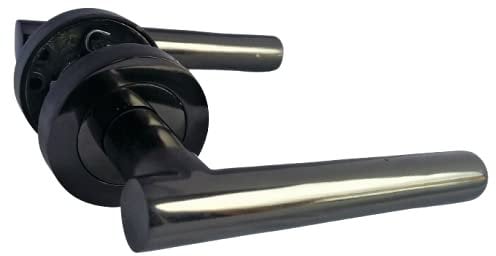 Haven Heritage Door Handle Black Nickle Straight T Bar Lever on Rose