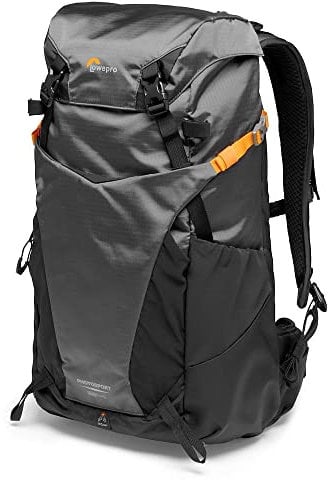 Lowepro PhotoSport BP 24L AW III, Sac à Dos Randonee Appareil Photo Hybride, avec Accès Latéral, Insert Photo Amovible - Système de Sangles Accessoires, Gris, pour Appareil Hybride Type Sony α7