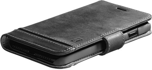 cellularline - Supreme - iPhone 13 Pro Max - Smartphone-Tasche mit Taschen aus echtem Leder - Schwarz