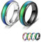 Bymivofun 2 pezzi Anelli Dell'umore, Anello Dell'emozione Della Temperatura, per Fidanzato Fidanzata Festa Compleanno San Valentino Anniversario (Nero, Argento, 58 (18.8))