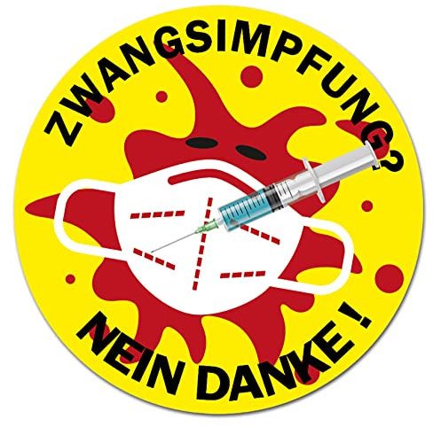 Finest Folia Protest Aufkleber Funsticker selbstklebend wasserfest Sticker für Kfz Auto Motorrad Laptop Kühlschrank Fenster R178 (02 Zwangsimpfung – Nein Danke!)