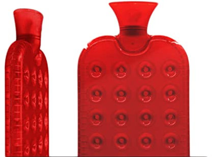 MINGYAN Wärmflasche, Waben-Luftkissen, Wassereinspritzung, großes Fassungsvermögen, Wärmflasche mit Bezug, 1,2 l