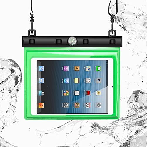 N NEWTOP Cover Impermeabile Universale WA04 per Tablet 7-8 Pollici Massimo 21x14cm, Custodia Subacquea Trasparente Plastica Borsa Tracolla Protezione Acqua Sabbia Pioggia Waterproof (Verde)