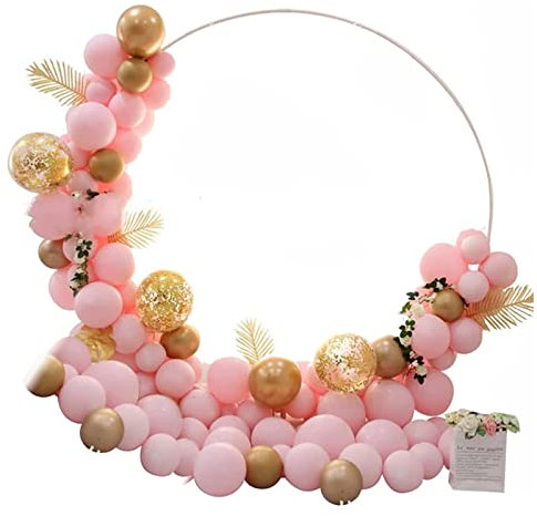 Ballon Kreis Rahmen Kit wiederverwendbar, Kreisförmig Ballon Ständer Ballonbogen kit, Backdrop-Ständer-Kit Rundbogen Rahmen für Hochzeit, Geburtstagsfeier Festival-Dekoration (A-100mm)