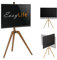 EasyLife - TV Tripod Wooden Easel Tripod - Studio TV Stand up to 65 Inches & 40 kg TV/Monitor, Swivelling, Height Adjustable, Cable Management, VESA up to 400 x 400 cm (Black/Walnut)