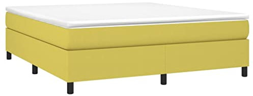 vidaXL Bettgestell, Polsterbett Bett für Schlafzimmer, Bettrahmen mit Lattenrost, Schlafzimmerbett Doppelbett, Grün 180×200cm Stoff