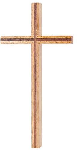 nbeads Holz Wandkreuz, 25.5x13 cm Handgemachtes Holz Hängendes Kreuz Religiöses Handgebetskreuz Kirche Hängendes Holzkreuz Ornament für Osterfeier Home Wohnzimmer Wanddekor