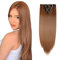 Elailite Clip in Extensions, Goldbraun - Haarverlängerung Haarteil glatt günstig, 8 Tressen Hair Extensions Clip, 58cm 140g für Voller Kopf