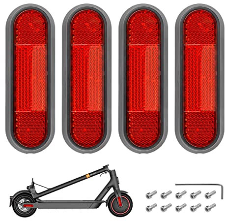 Natcoo E Scooter Reflektoren, Seitenabdeckung mit Reflektor für Segway Ninebot Max G30D 2, G30 Serie, für Xiaomi M365, Pro, Pro2, 1S, Essential, Mi3, E Scooter Zubehör