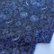 Metallischer Brokat, Jacquard, glänzend, Damast, Blumenmuster, Kostüme, Kleidung, Kleider, Röcke, Bastelzubehör, Displaystoff, 137 cm breit (Meterware, Marineblau)