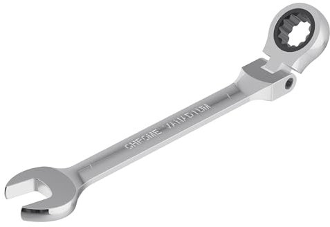 FOCMKEAS 7mm Flex-Head Ratcheting Combination Wrench Metric 72 Teeth 12 Point Ratchet Box Ended and Open End Spanner Tools, Flexible Head Gear Wrench, Heat-Treated CR-V