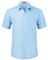 HISDERN Men's Short Sleeve Blue Shirt Regular Fit Formal Casual Button Down Business Shirt with Chest Pocket,XL