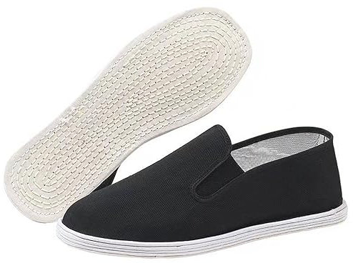 Chinesische Tradition Handgefertigte -Sohle for Herren, Reine Stoffsohle, verdickte weiche Sohle, Sohle, for Zuhause, Freizeitschuhe, Slip-On, atmungsaktive Herrenschuhe (Color : Black, Size : 44 E