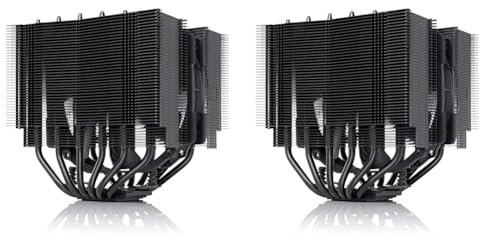 Noctua NH-D15S chromax.black, Dissipatore di Calore a Doppia Torre per CPU con NF-A15 PWM 140 mm Ventole (Nero) (Confezione da 2)