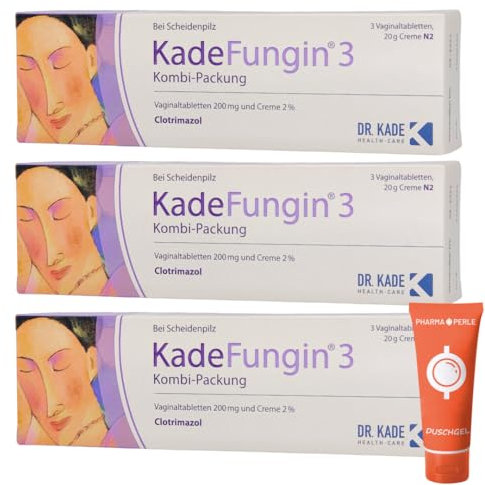 KadeFungin 3 bei Scheidenpilz 3x Kombi-Packung Vaginalpilz 3 Tage Therapie Clotrimazol I Sparset mit Pharma Perle Duschgel