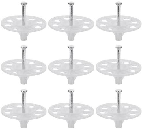 PATIKIL 20mm Épingles d'Isolation Perforées, 50 Ensembles Clous Isolants, Chevilles Murales, Rondelles en Plastique, Clous en Acier pour Fixer des Panneaux en Mousse Sur Mur