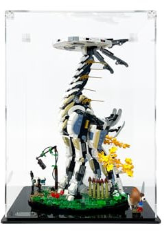 icuanuty Acryl Vitrine für Lego Horizon Forbidden West Langhals 76989, Staubgeschützte Aufbewahrung und Organisation Vitrine für Lego Modell, Größe:25x22x38 cm (Nur Display Case)
